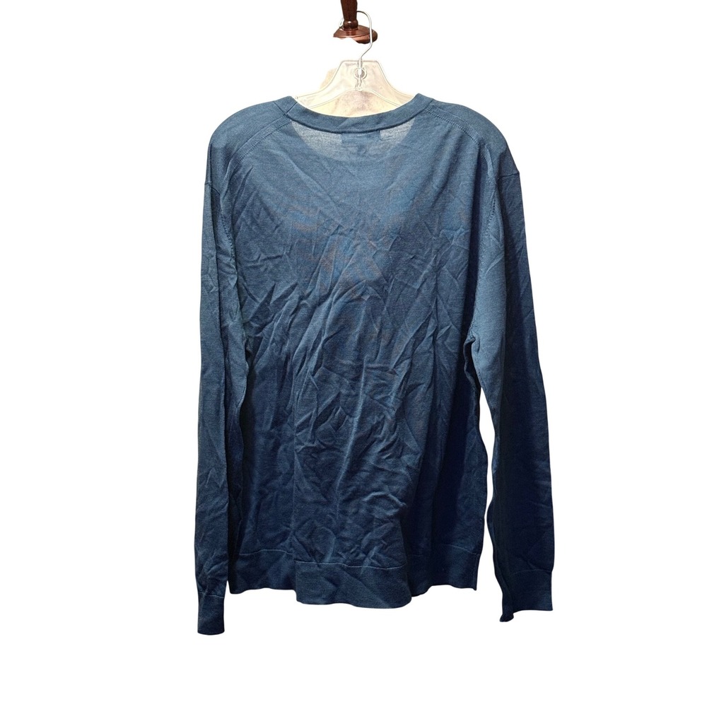 Banana Republic Mens Merino Wool Crew Neck Sweater Blue XXL NWT - Picture 2 of 7